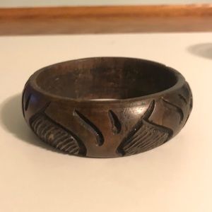 African wood carved bracelet